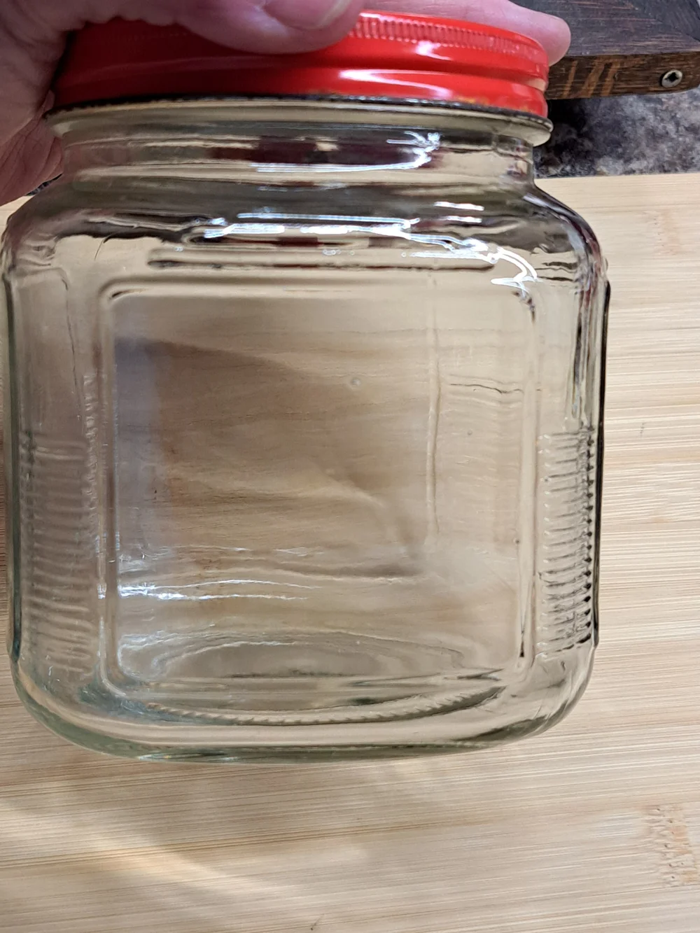Large Square Farmhouse Glass Storage Jar